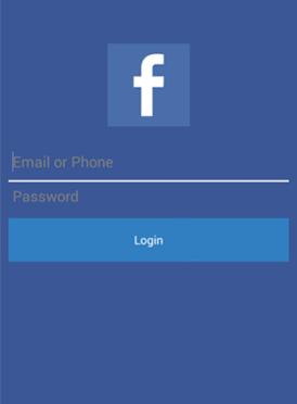 Facebook Login Screen