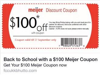 Meijer Coupon Facebook Scam