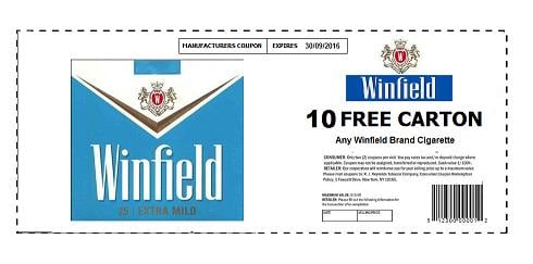 Winfield Cigarette Carton