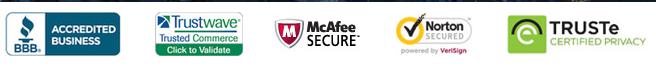 Trustwave,McAfee Secure,Norton Secured,TrusTe