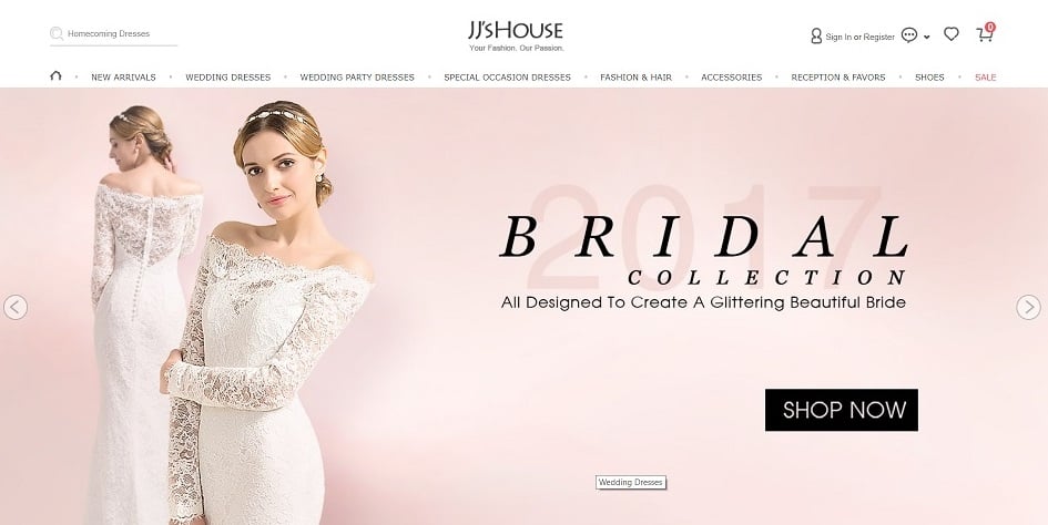 JJs House Online Store located at www.jjshouse.com