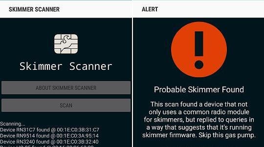 The Skimmer Scanner Android App