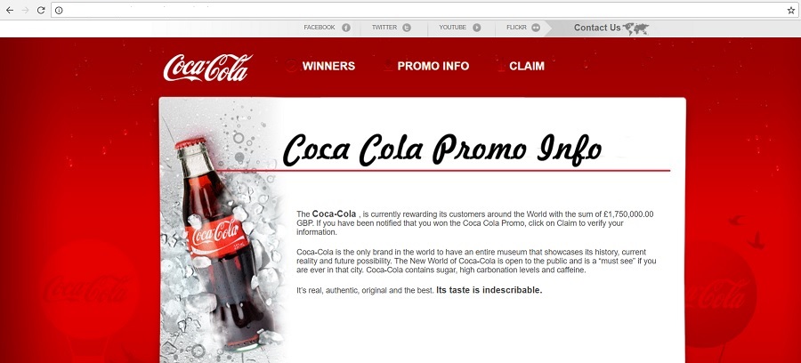 www.augifts.net - Fake Coca-Cola Website