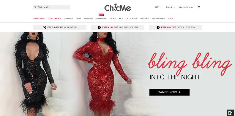 Chic Me Online Store located at www.chicme.com