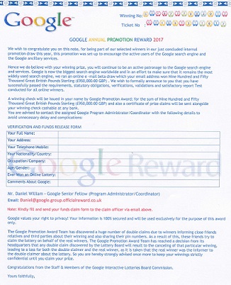 Google Annual Promotion Reward 2017