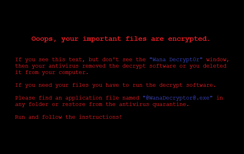 WanaCrypt0r or WanaDeCrypt0r Ransomware
