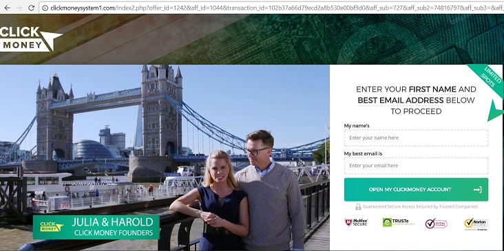 The Julia and Harold Click Money System located at www.clickmoneysystem1.com