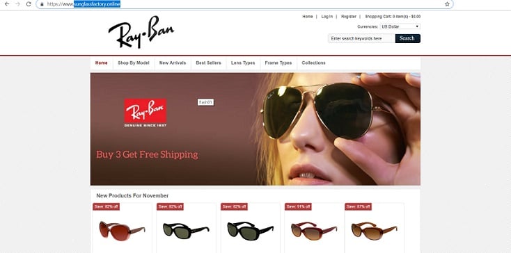 RayBan Sunglasse at www.sunglassfactory.online
