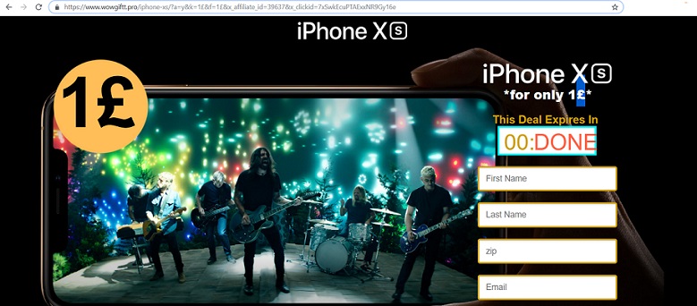 The "iPhone X for only 1£ Deal" Giveaway at wowgiftt.pro