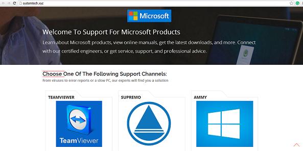 systemtech.xyz is a Fake Microsoft Support Website