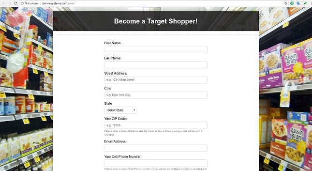 Target Secret Shopper Fraudulent Website