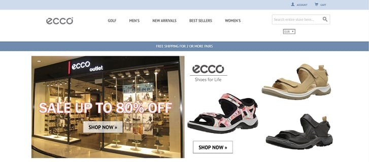 Ecco Onlines Store at www.eccoonlines.com