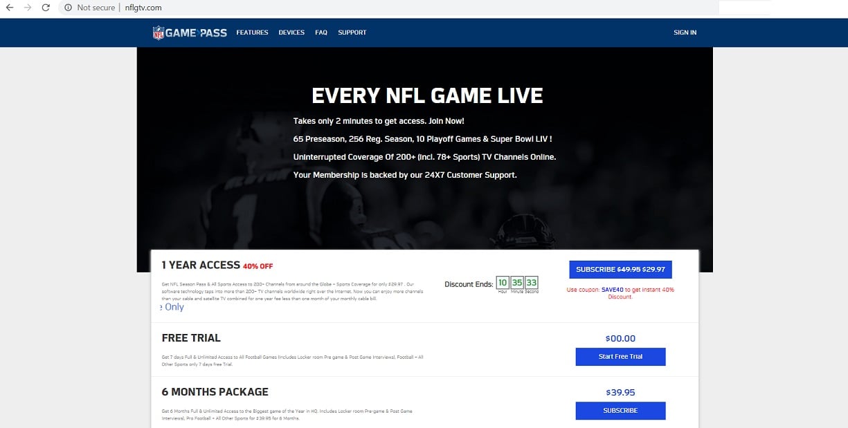 www.nflgtv.com - NFLGTV