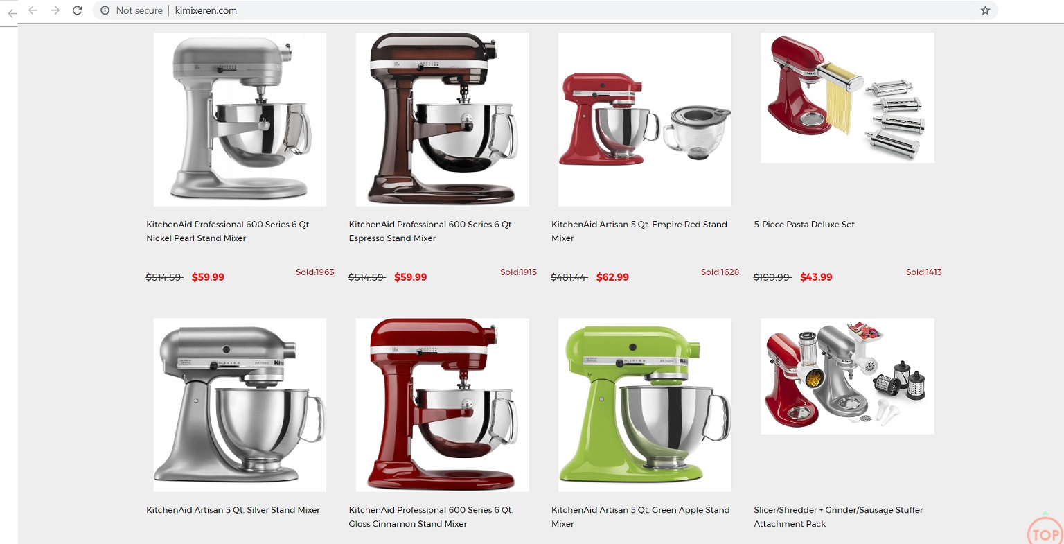 kimixeren.com - Fake KitchenAid Online Store