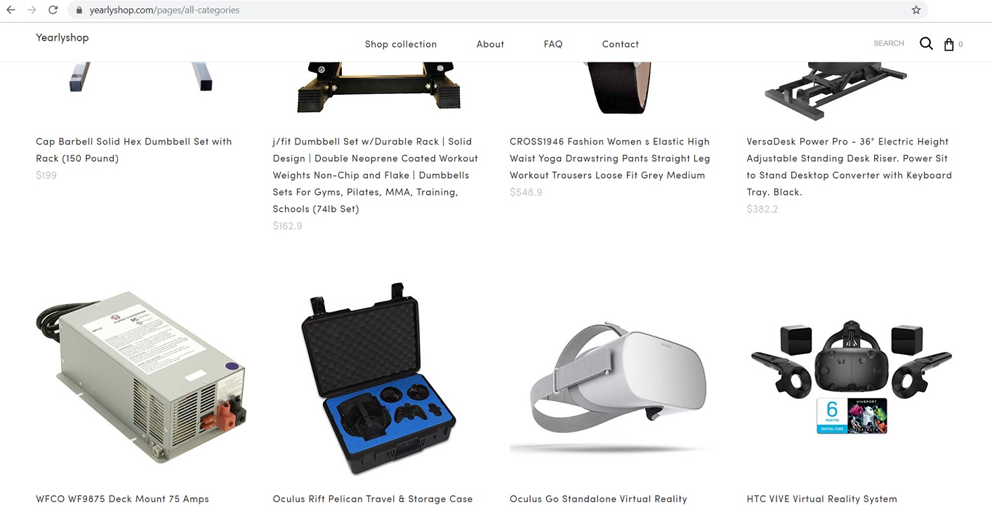 Yearlyshop located at yearlyshop.com