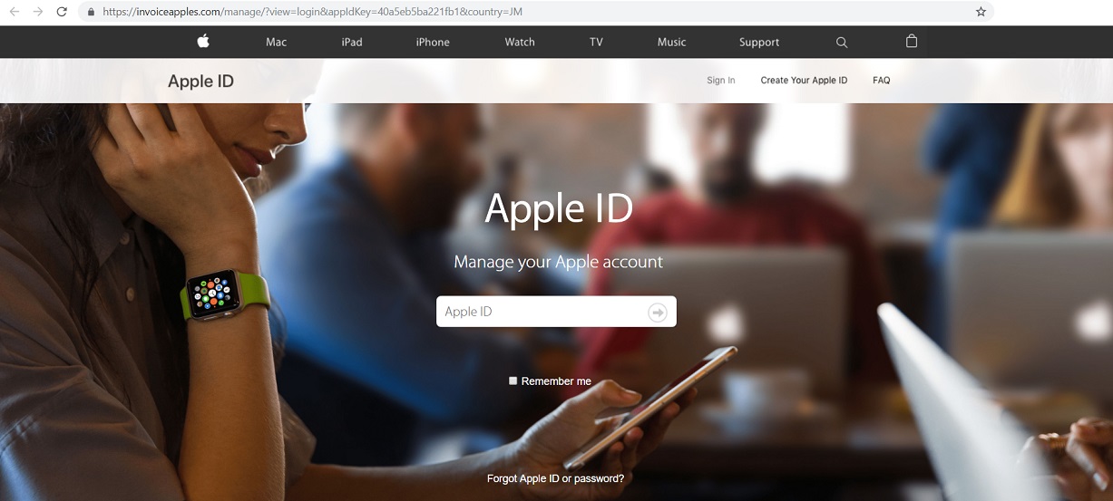 Fake Apple Website at invoiceapples.com