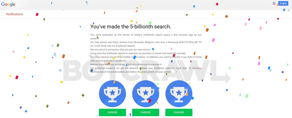 Google You've Made the 5-billionth Search Scam