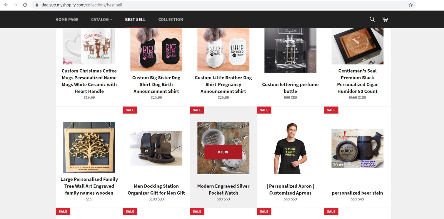 Deqisuo Myshopify located at deqisuo.myshopify.com