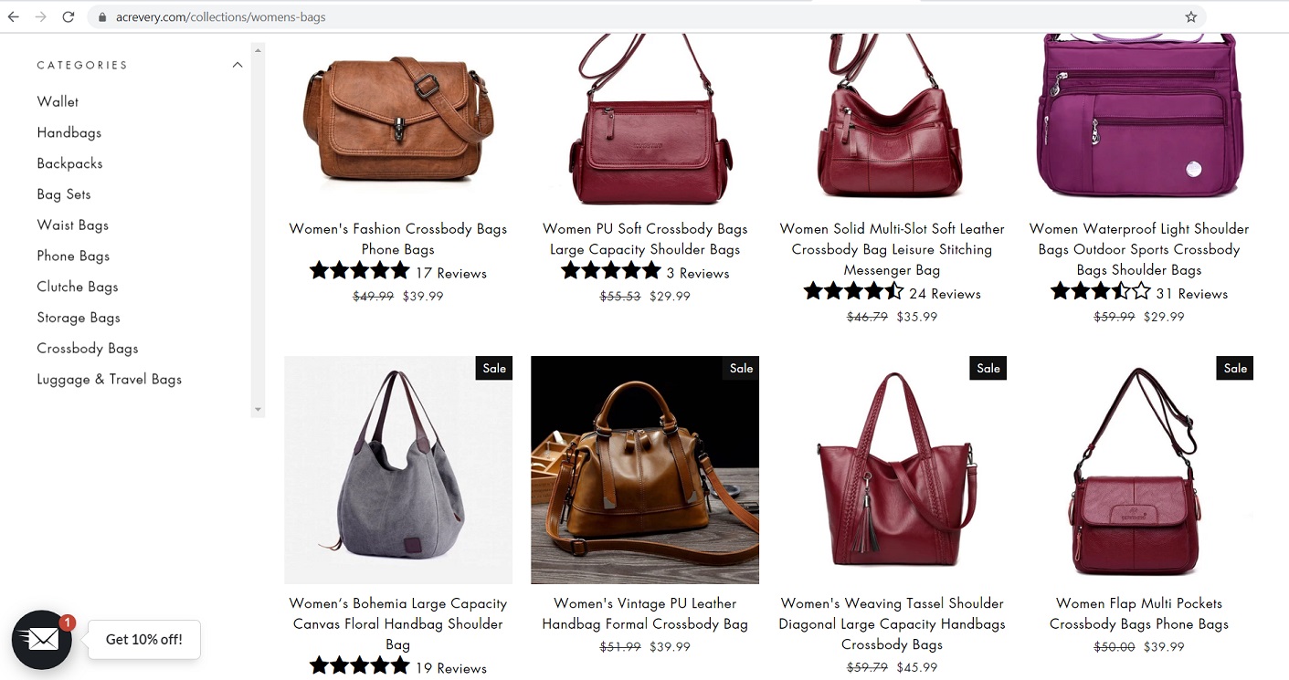 Acrevery online bags uk