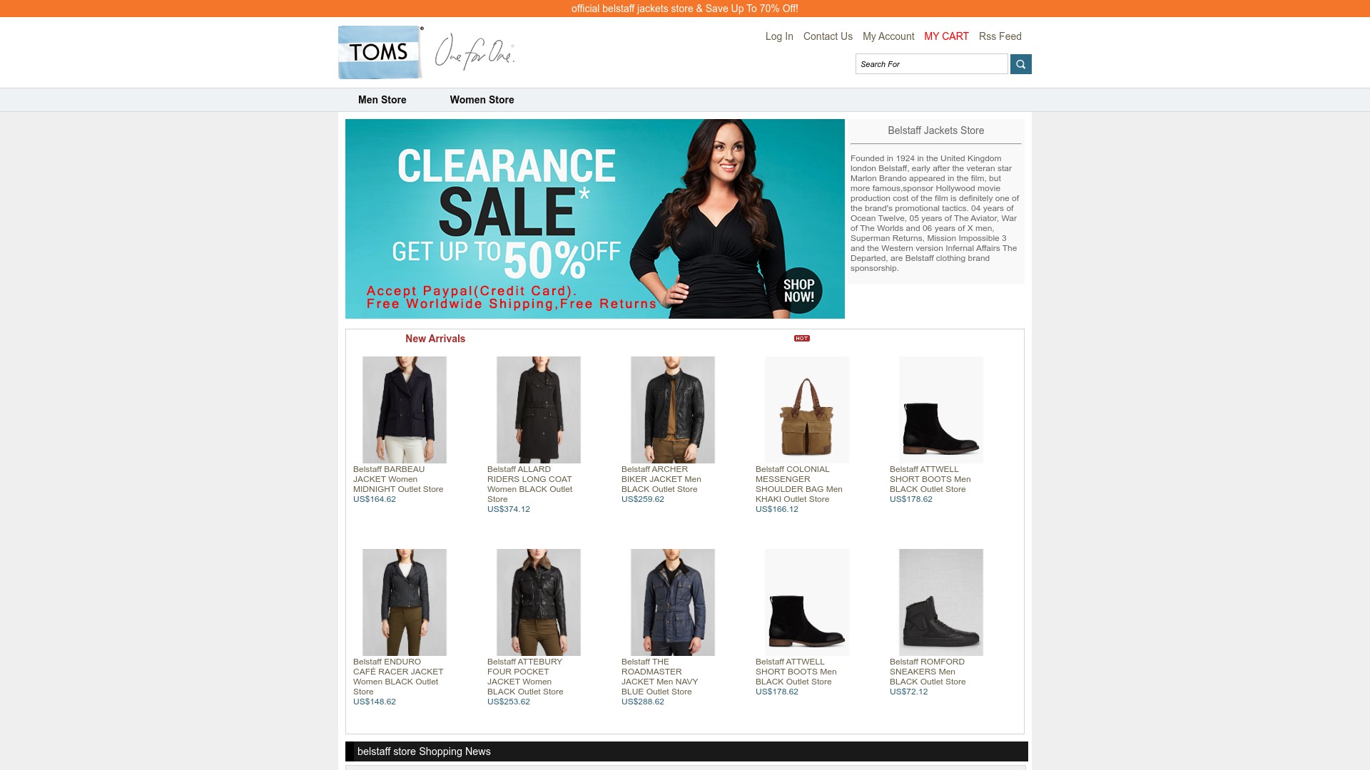 Belstaffstore at www.belstaffstore.cc
