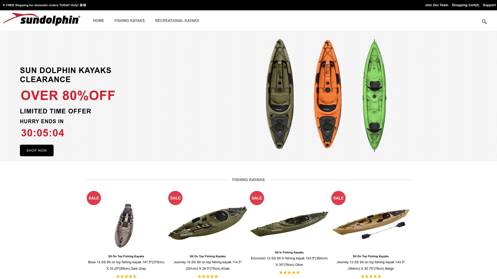 A Fake Sun Dolphin Kayak Store - sundolphinshop.com