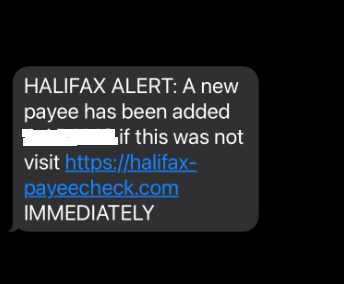 Halifax Alert: A new payee has been added