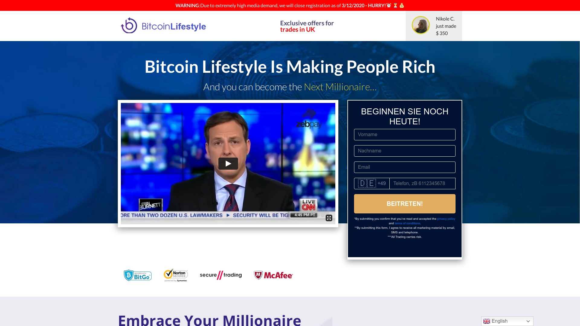 Bitcoin Lifestyle or BitcoinLifestyle located at www.bitcoinlifestyle.io