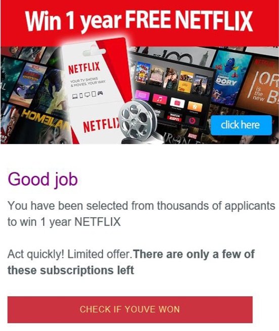 Netflix Free 1 Year Scam Scam