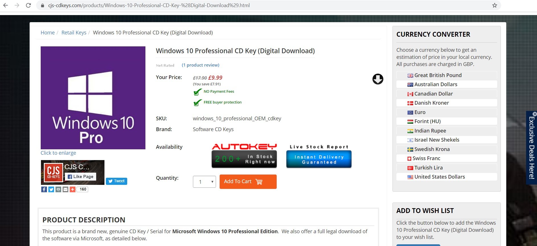 Windows 10 Professional Key on CJS CD Keys