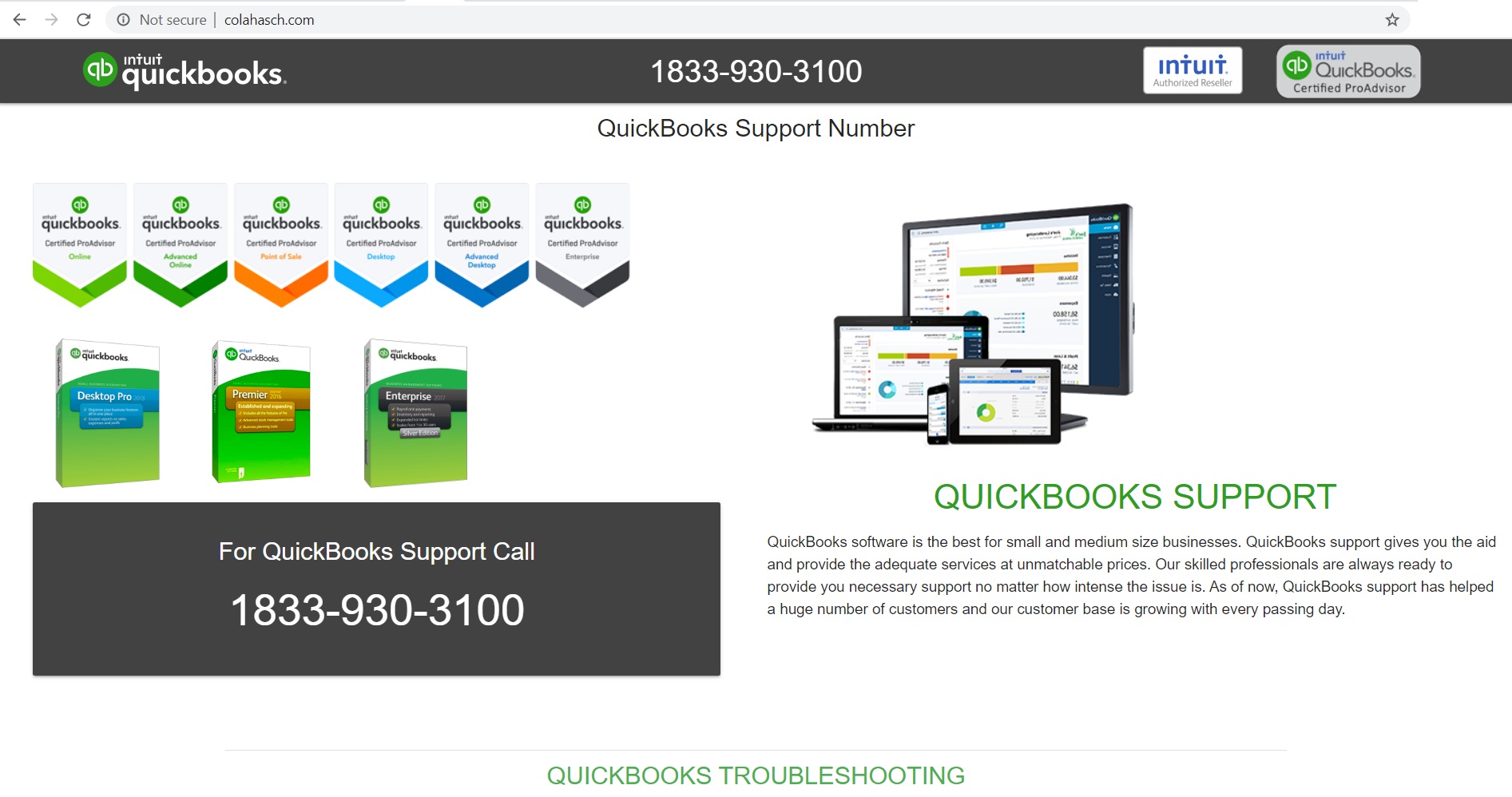 Colahasch QuickBook Support Website