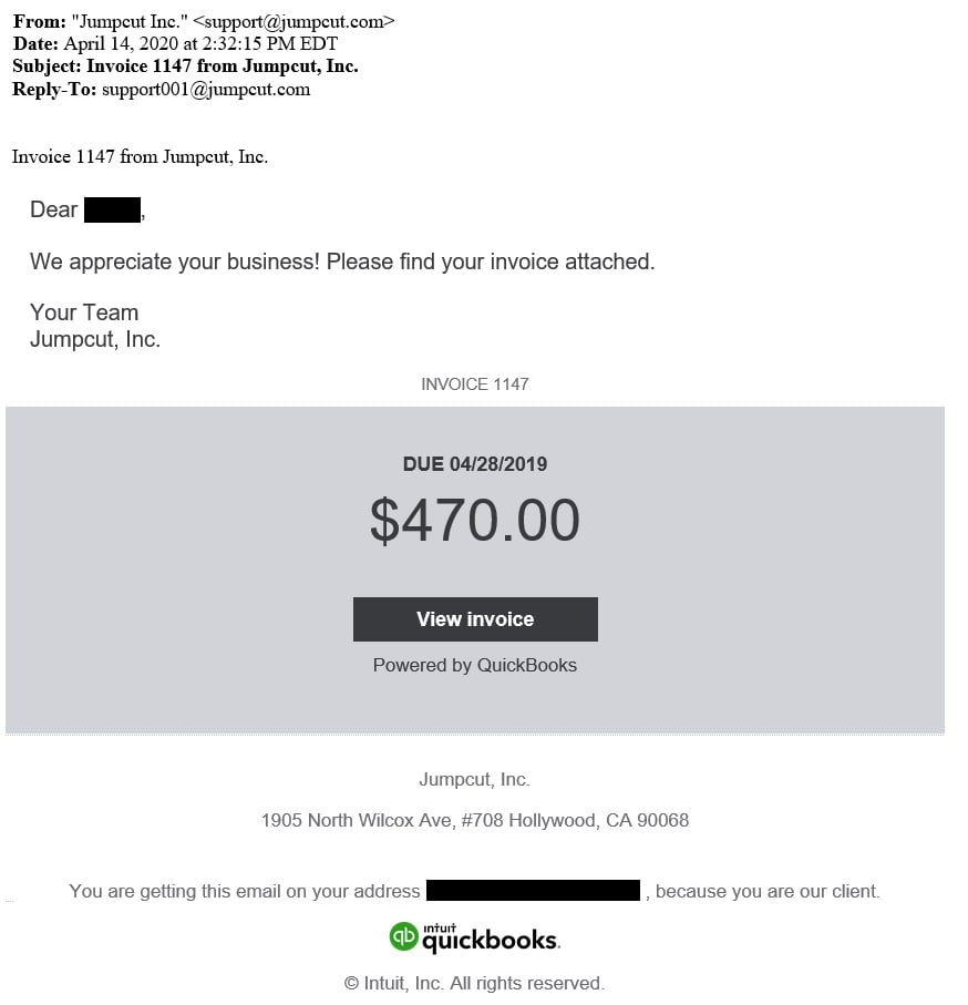 Fake Invoice from Jumpcut