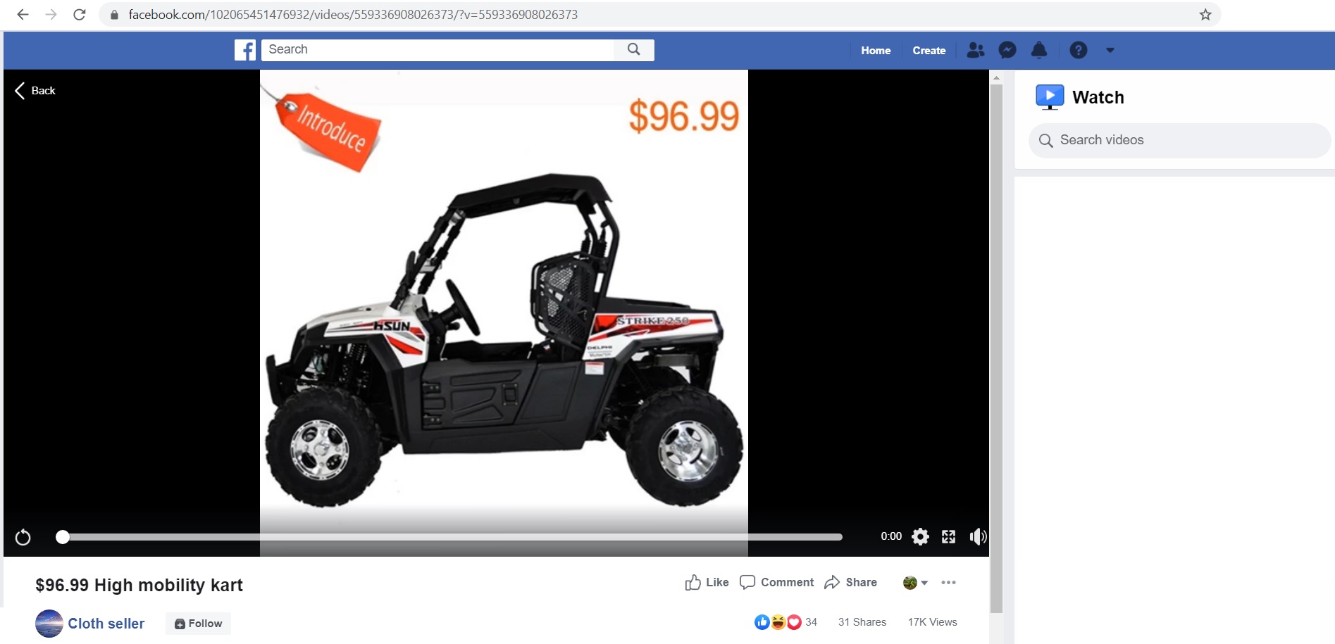 $96.99 High mobility Kart Scam