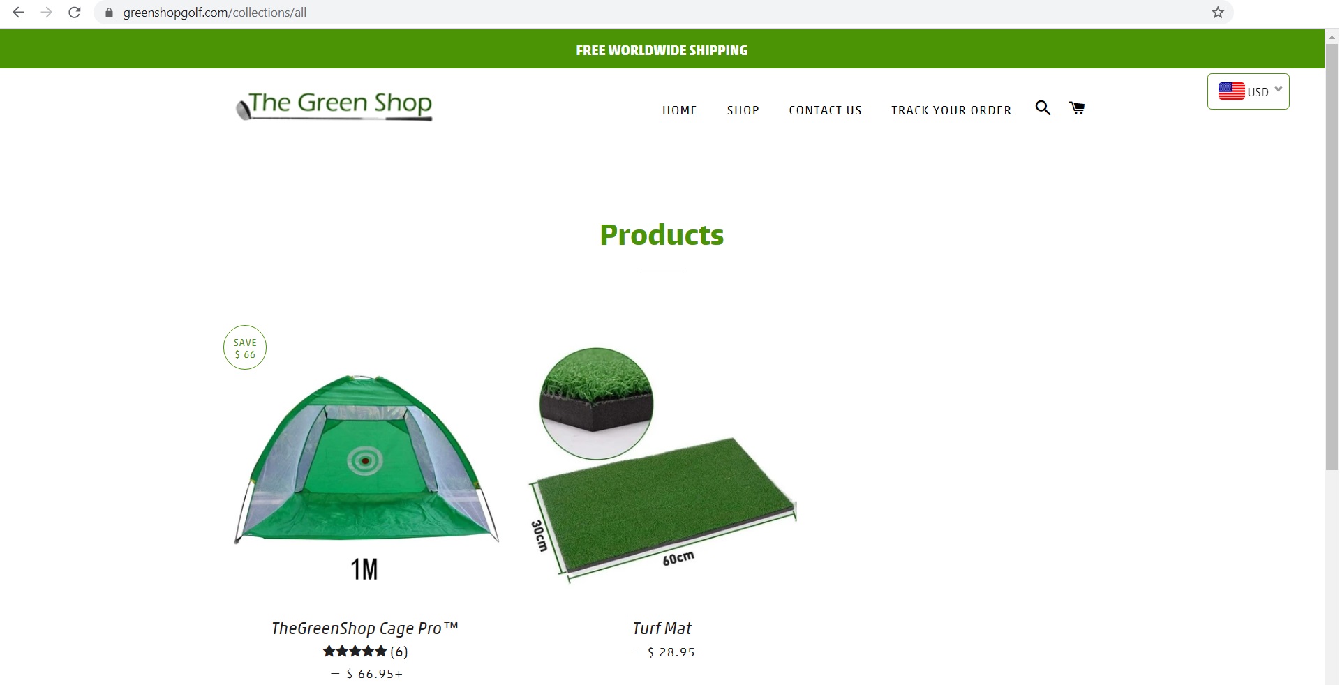 Green Shop Golf located at greenshopgolf.com