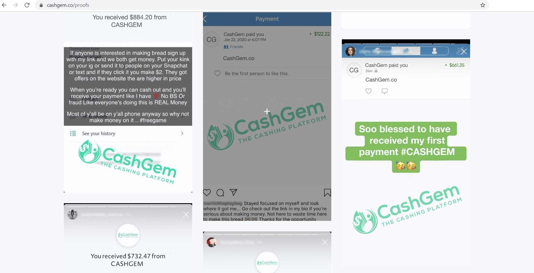 Untrustworthy CashGem Payment Proofs