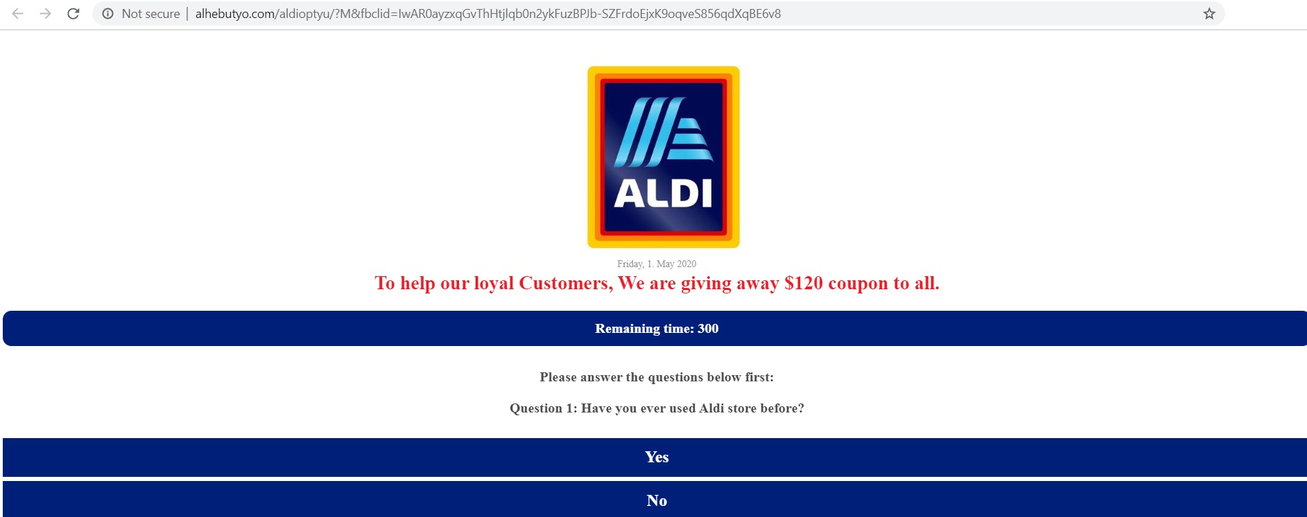 The Fake Aldi $120 Coupon Facebook Post