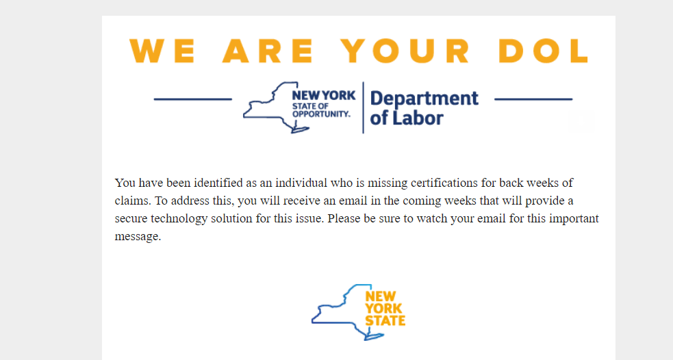 nysdolinfo.labor.ny.gov New York Department of Labor Email Missing