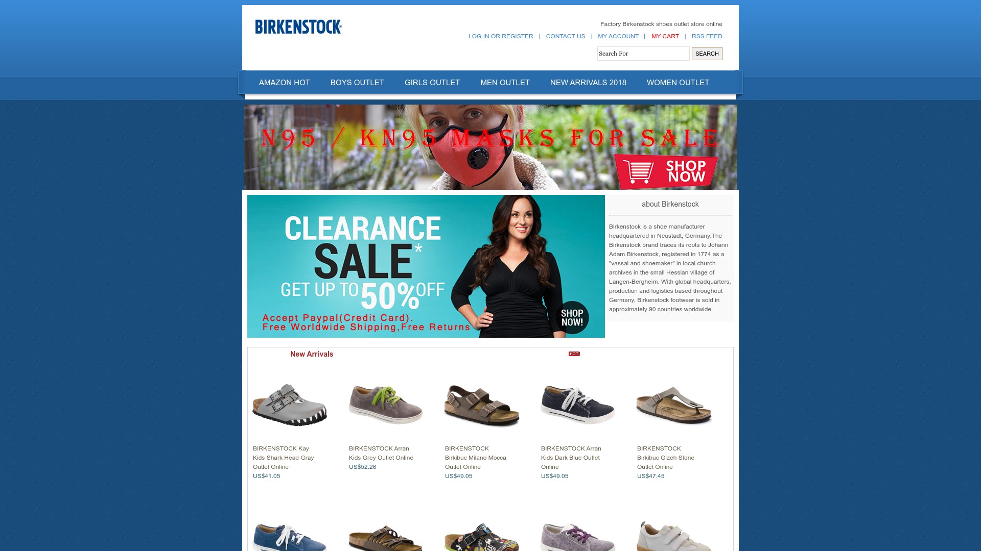 Birkenstockoutlet located at www.birkenstockoutlet.cc