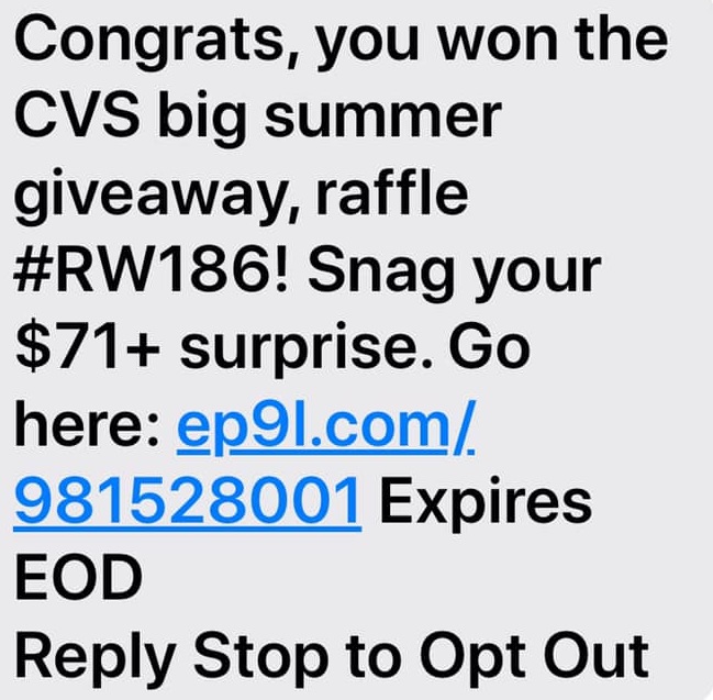CVS Big Summer Giveaway Scam