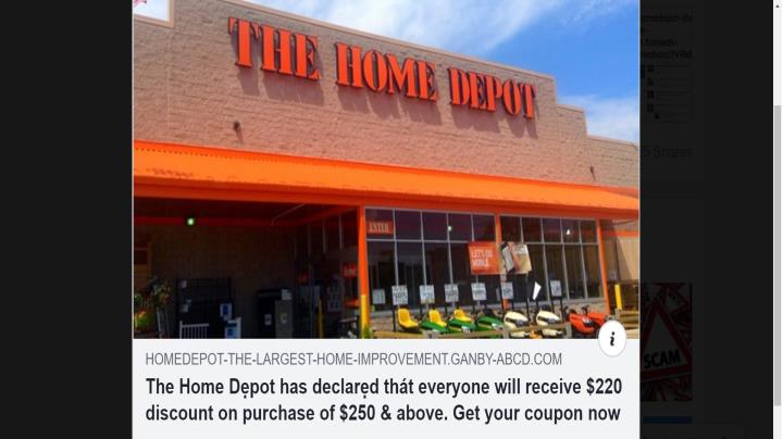 Home Depot Coupon Scam: $220 Discount on Purchase of $250 thumbnail