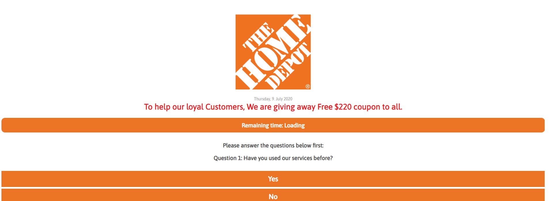 Home Depot Coupon Scam: $220 Discount on Purchase of $250