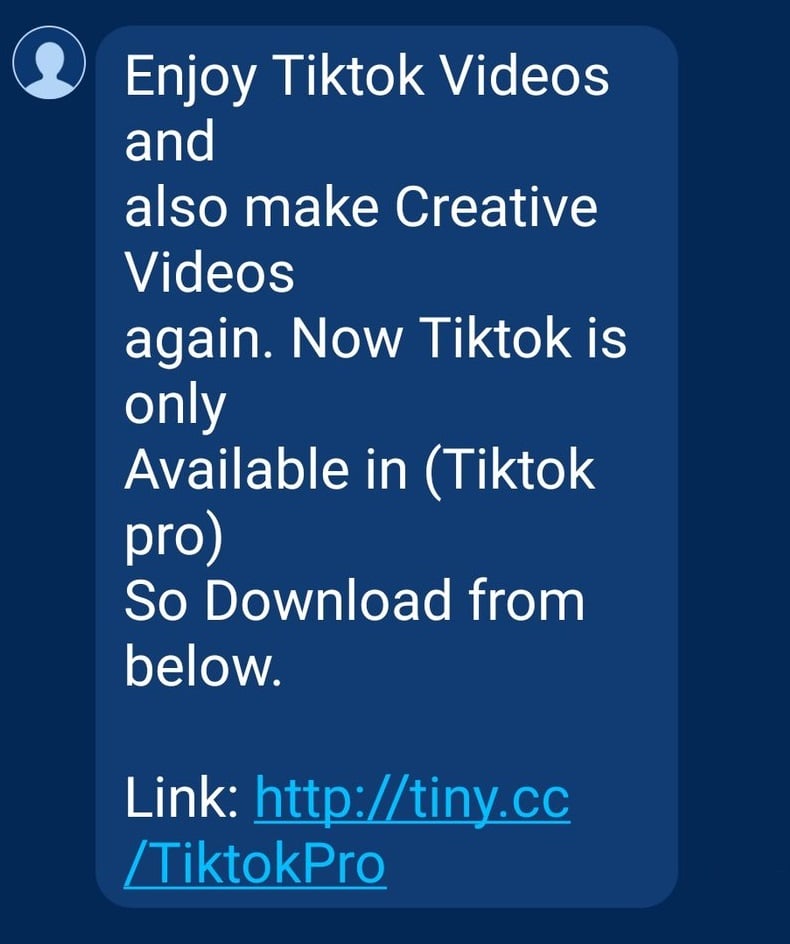 The TikTok Pro Scam Message