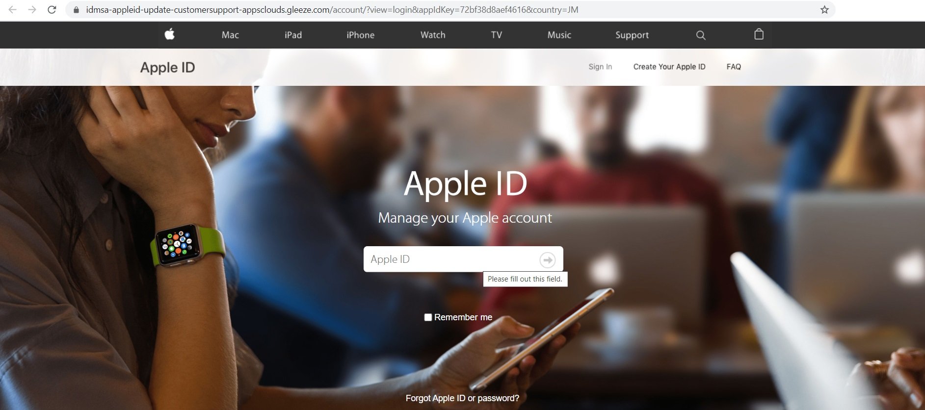 Fake Apple Policy Update Verify Your Contact Information Website - 808572877767