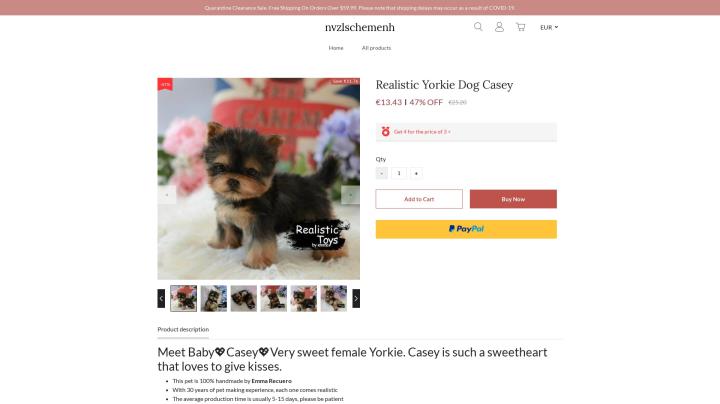 Realistic Yorkie Dog Fake Stores thumbnail