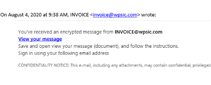 WPSIC Invoice Scam