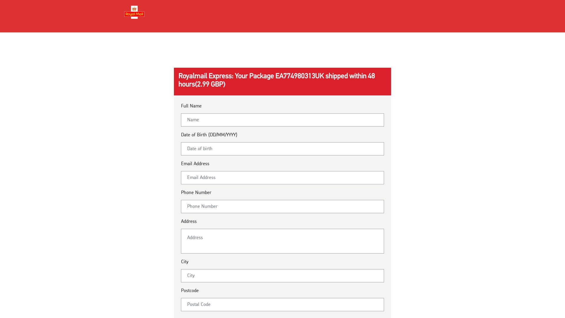  royalmail.to fake Royal Mail website