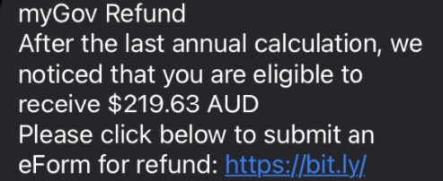 myGov Refund Text Scam