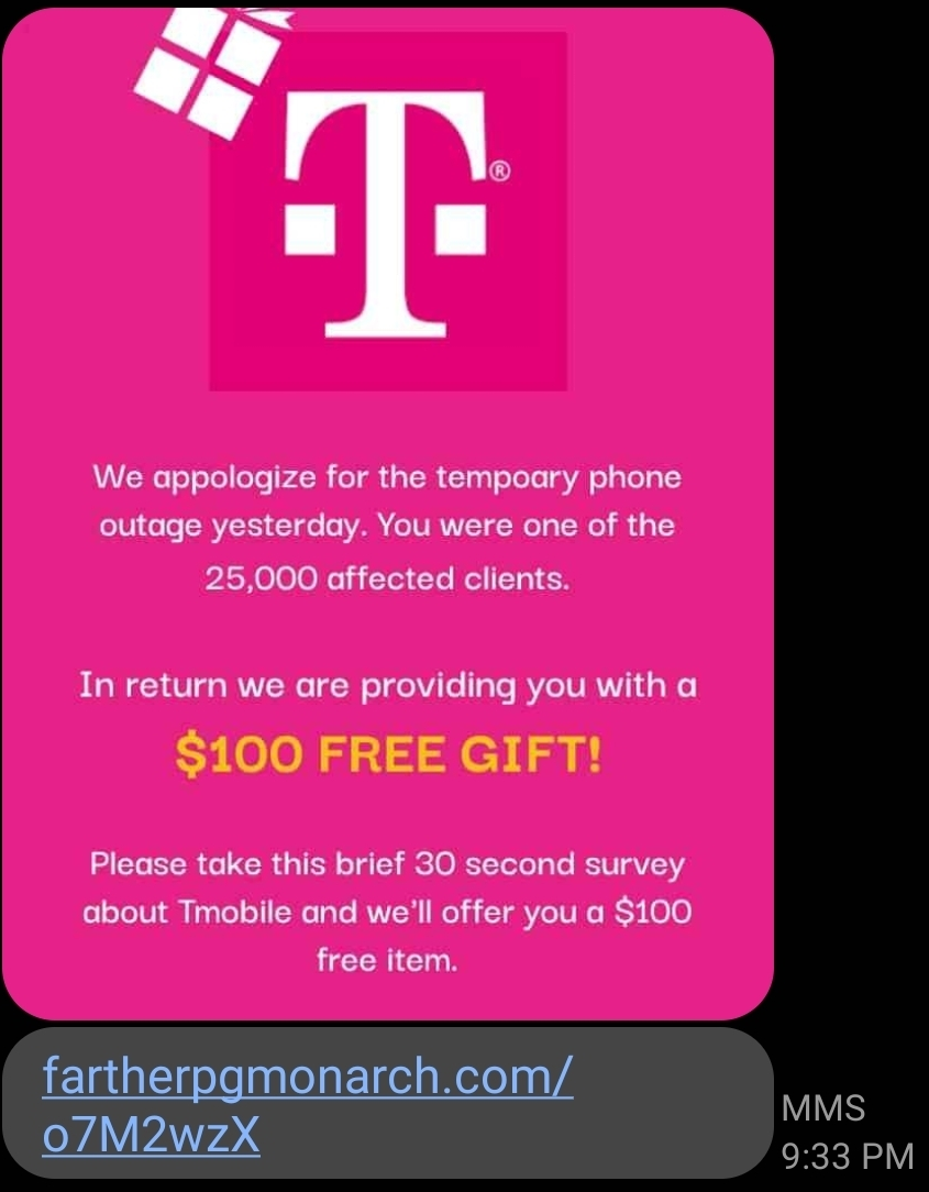 Fartherpgmonarch.com - Fartherpgmonarch - t mobile $100 free gift scam