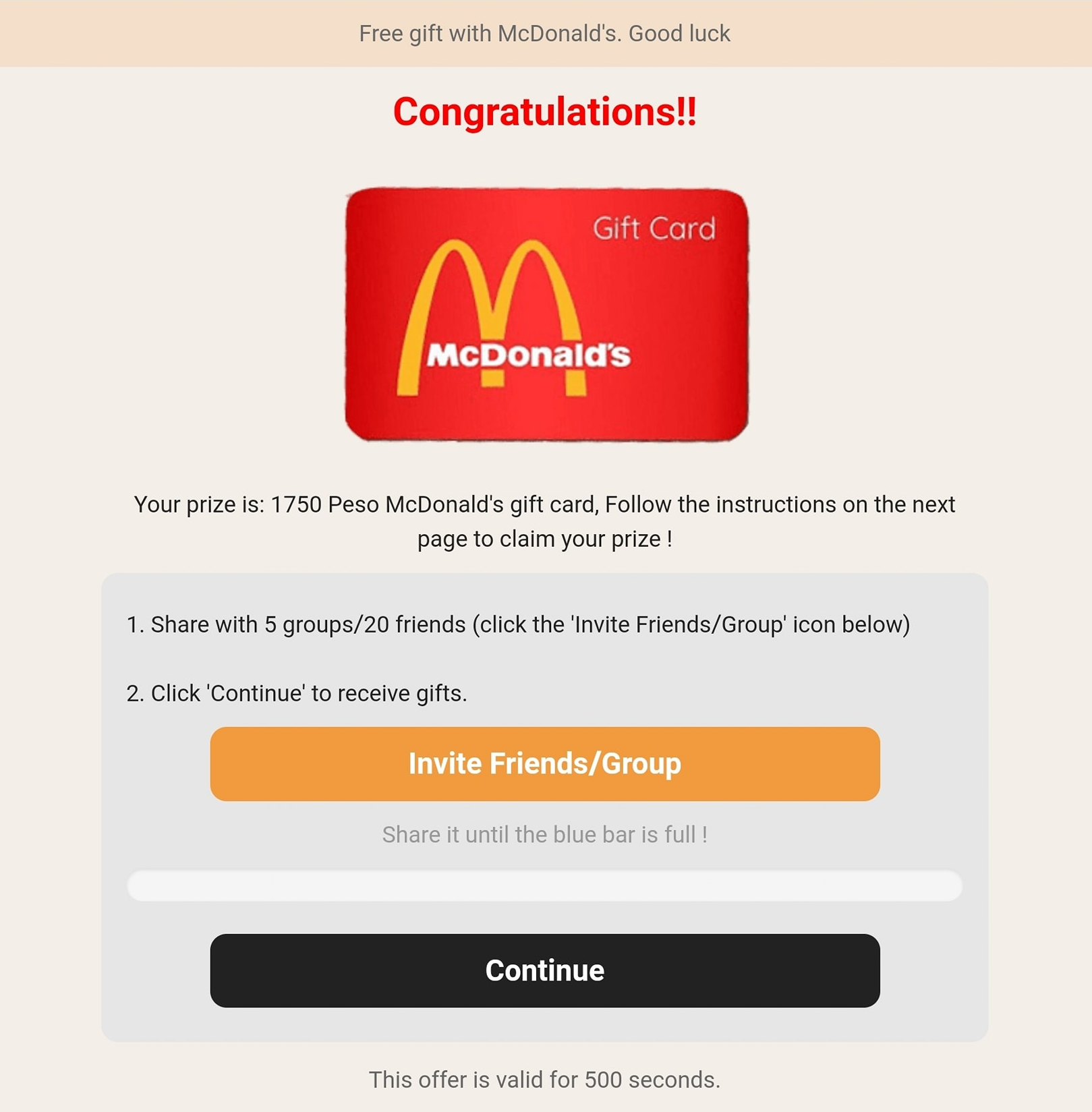 Mcdonalds 66th Anniversary Scam