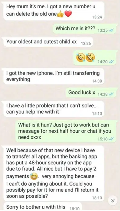 The Whatsapp Hi Mum Scam
