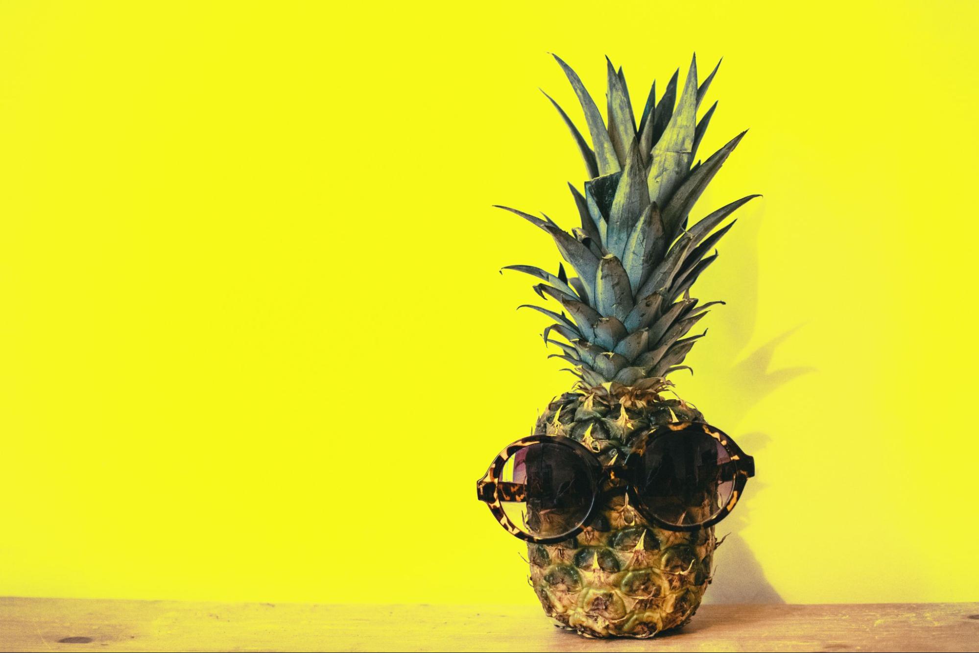 Pineapple with sunglasses